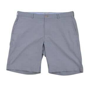 Peter Millar Mens Golf Chino Shorts 36 Light Gray Pockets